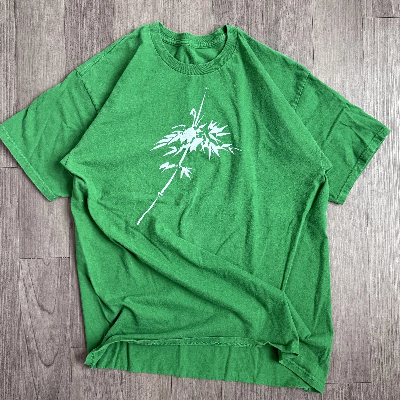 Green Habitat Shirt Mens Large Nature Graphic Tee Minimalist Asian Art T-Shirt