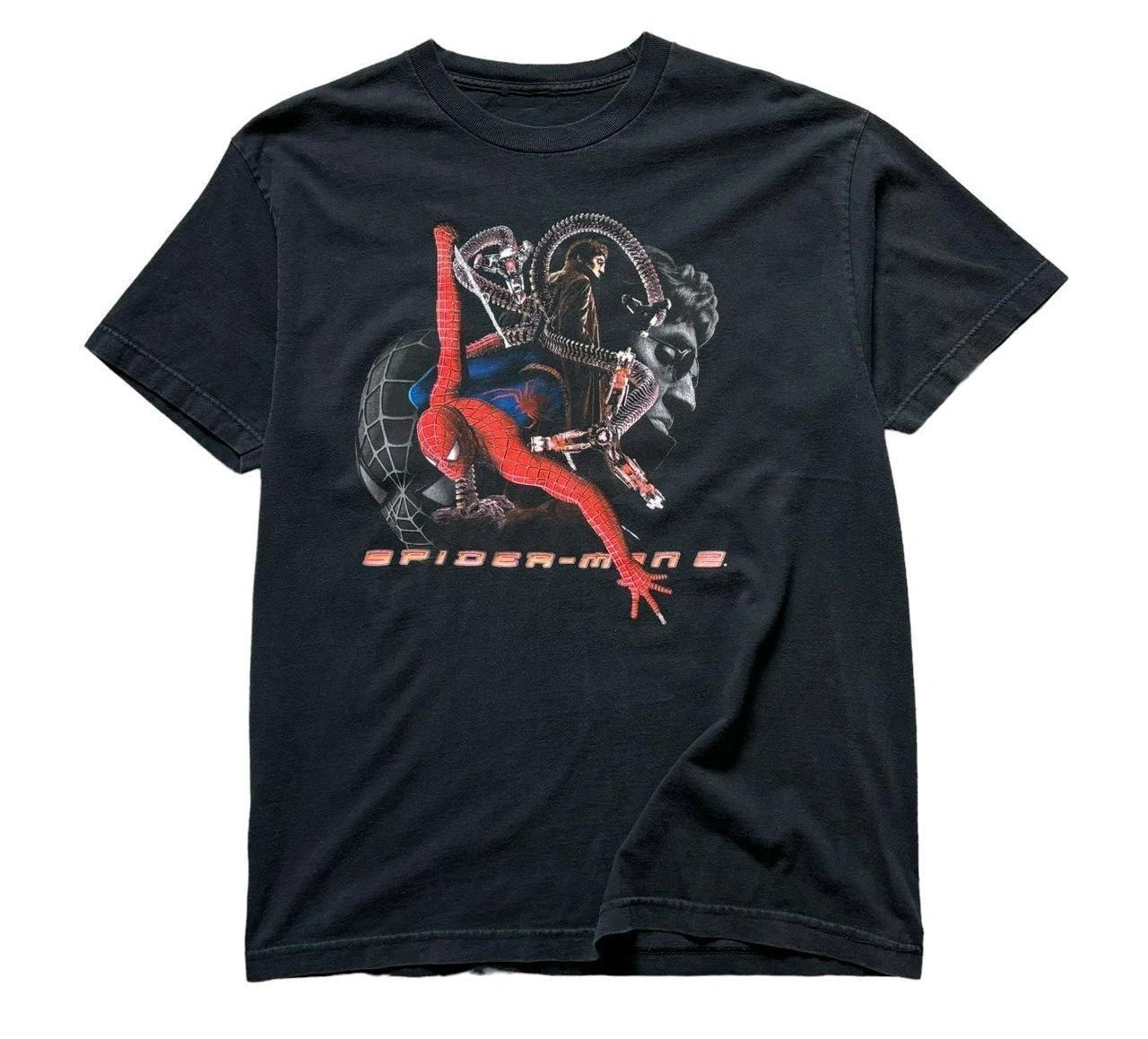 Spiderman 2 Shirt Size S-5XL Black 2004 Marvel Movie Promo Tee Comic Y2K