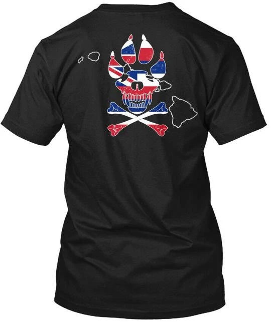 Hawaii K-9 Crossbones Police Dog T-Shirt Made in the USA Size S to 5XL
