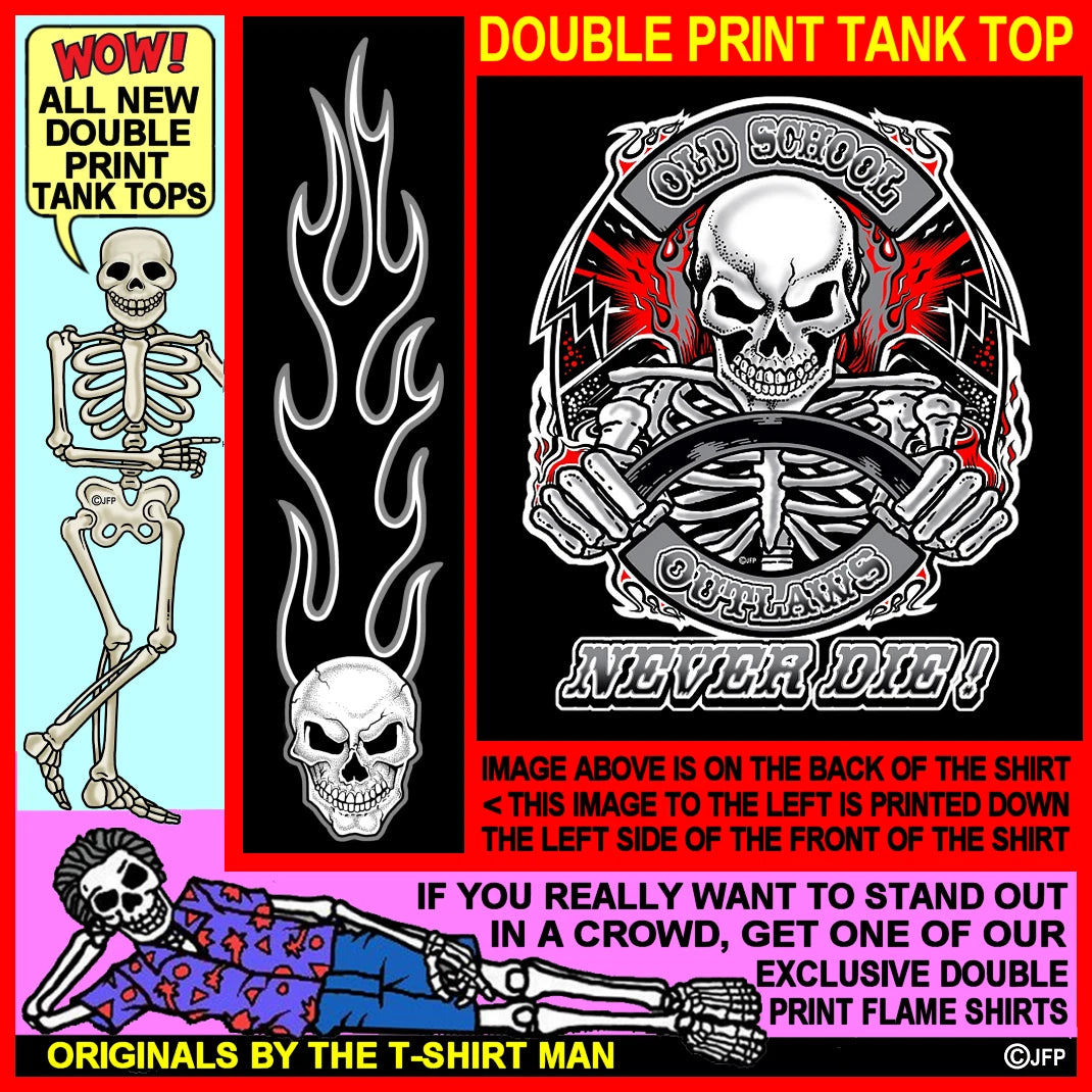 Outlaw Skeleton Driver Gasser Drag Race Muscle Car Fantasy Hot Rod Tank Top