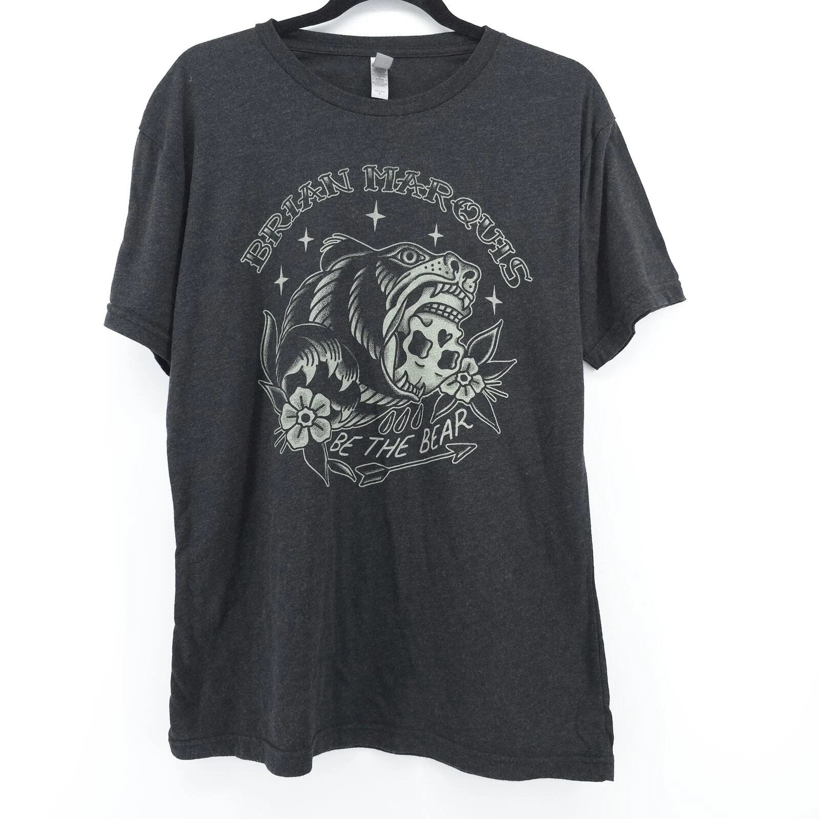 Next Level Womens Boho Brian Marquis Dark Gray Be The Bear Graphic T-shirt | L