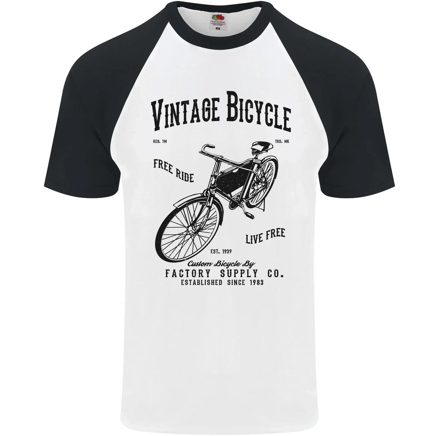 Vintage Bicycle Cycling Cyclist Retro Bike Mens S/S Baseball T-Shirt