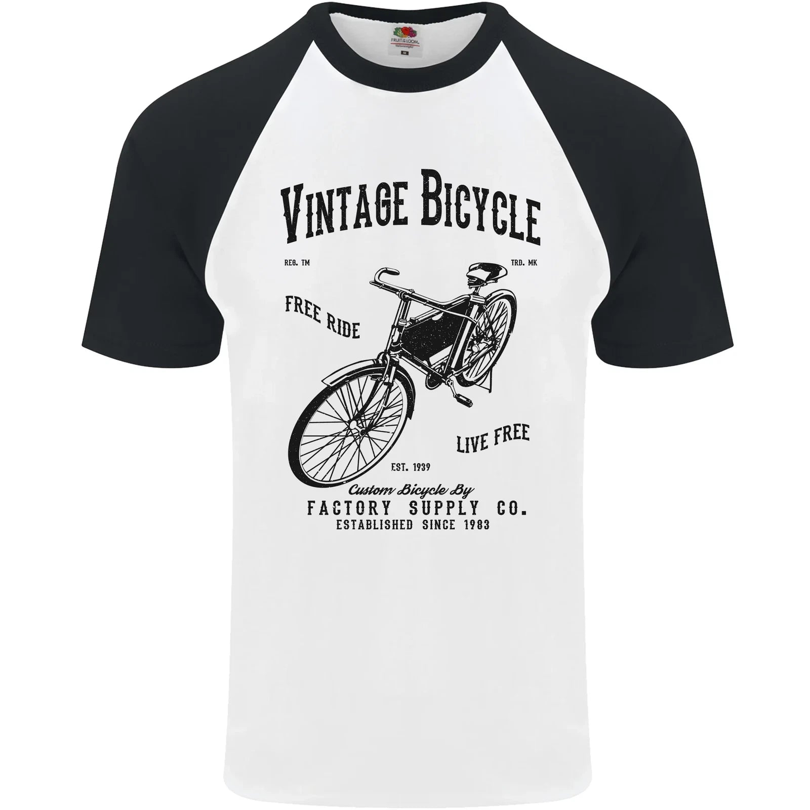 Vintage Bicycle Cycling Cyclist Retro Bike Mens S/S Baseball T-Shirt