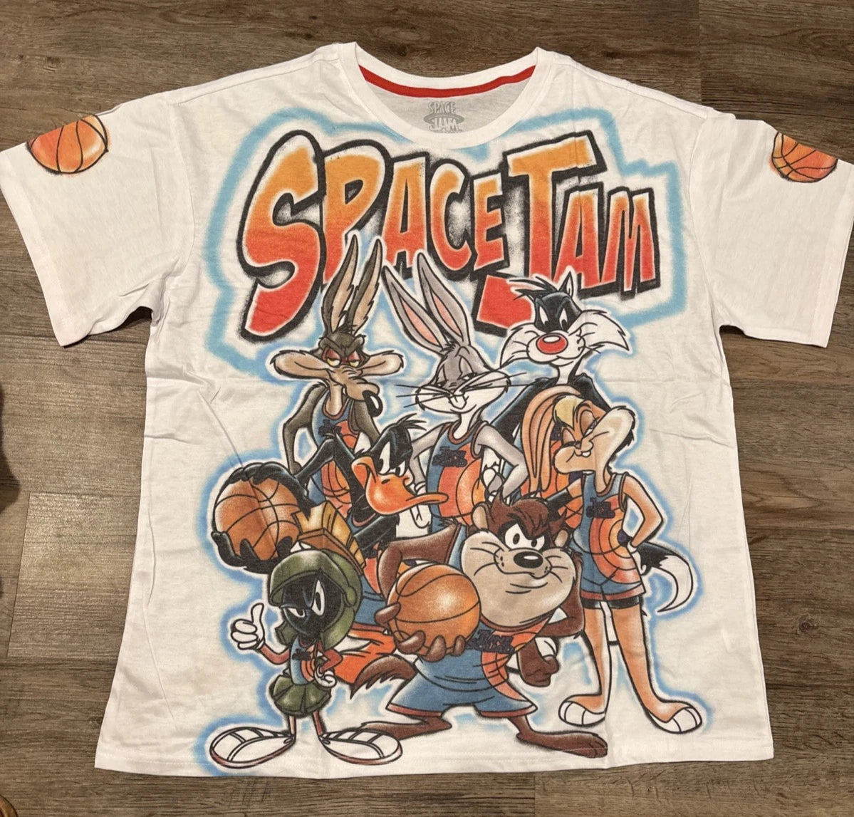 Mens Space Jam Short Sleeve T-Shirt- Looney Tunes Tune Squad Bugs Bunny M