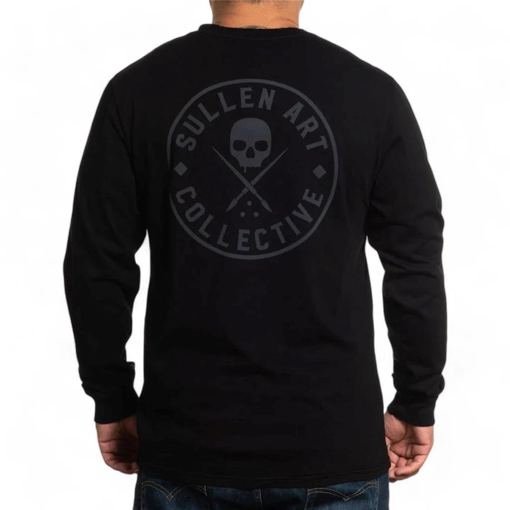 Men's Sullen Art Ever Badge Of Honor L/S Black Tattoo Premium Tee T-Shirt S-4XL