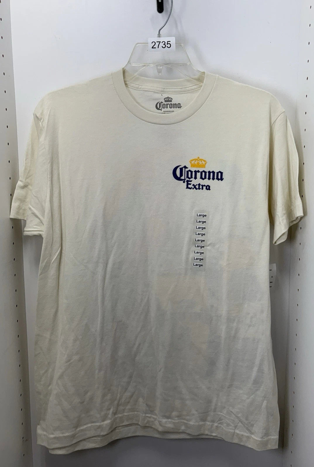 Corona Extra Beer Beige Graphic Tee Size L NWT
