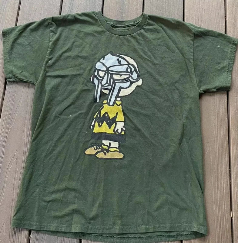 MF DOOM X Charlie Brown Unisex short sleeve Forest Green T shirt