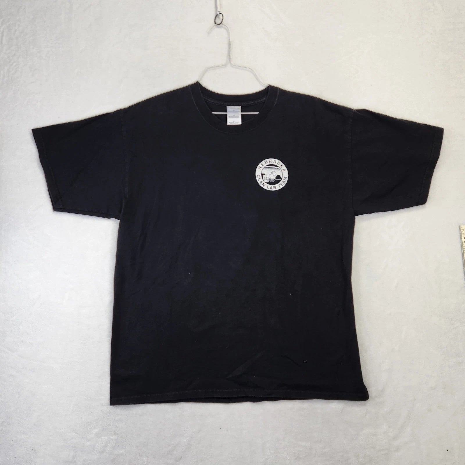 Gildan Ultra Cotton Nebraska Clan Lab Team Graphic T Shirt Mens XL Black Vtg