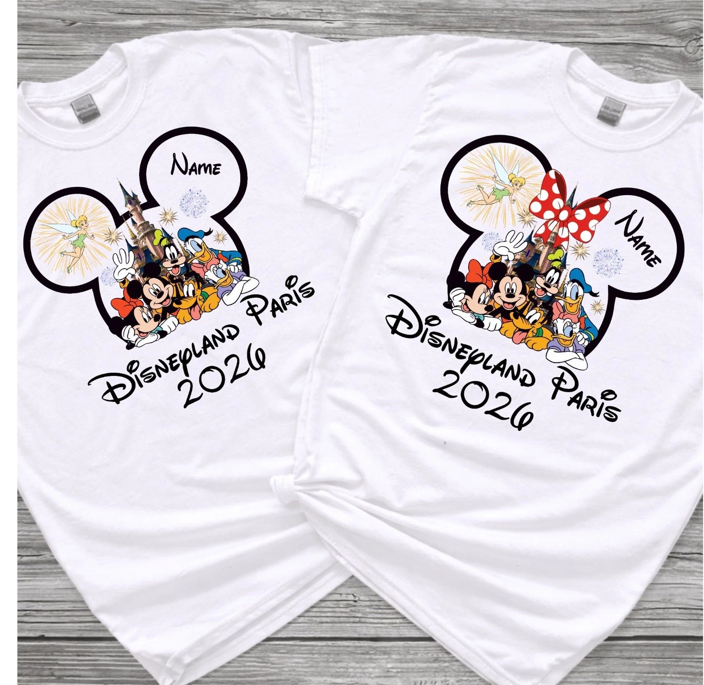 Personalised Disney Paris 2026 T Shirt Family Matching Disneyland Trip Holiday