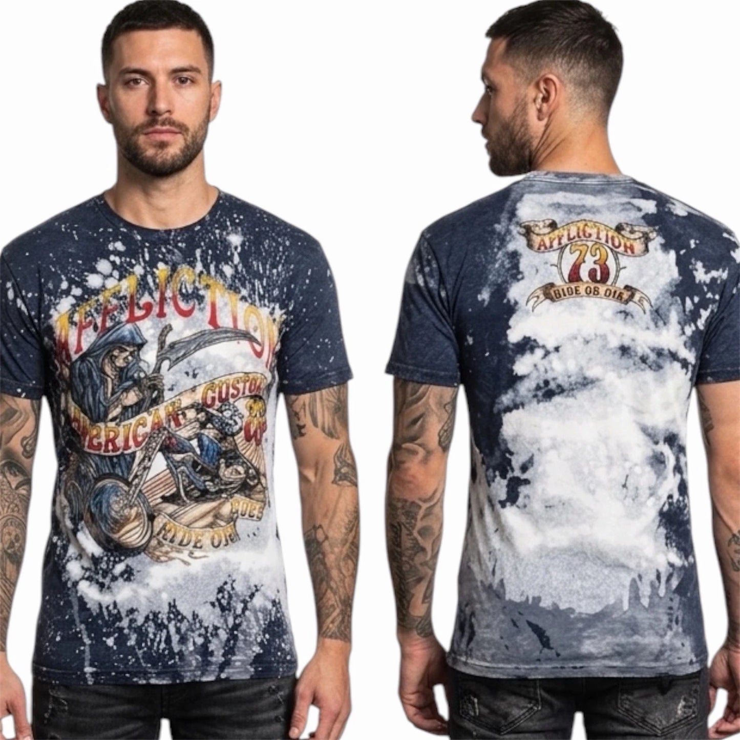 AFFLICTION American Customs RIDE OR DIE Short Sleeve Slim Fit T-shirt NWT