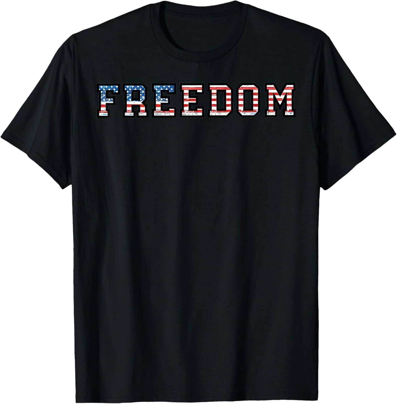 Freedom Black Minimalist Design, Bold Typography Unisex T-Shirt