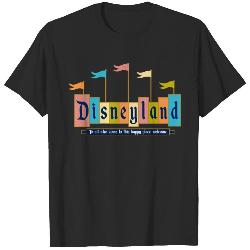 Retro Disneyland Sign T-Shirts All Size S-5XL Gift For Fans