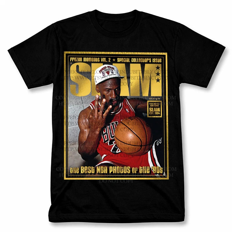 SLAM Michael Jordan Chicago Bulls Graphic T Shirt Vintage Basketball Fan Tee