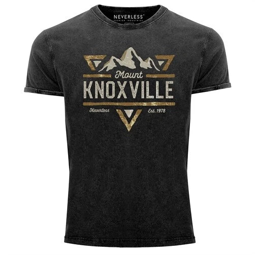 Neverless® men's T-shirt vintage shirt print shirt mountain mountains adventure