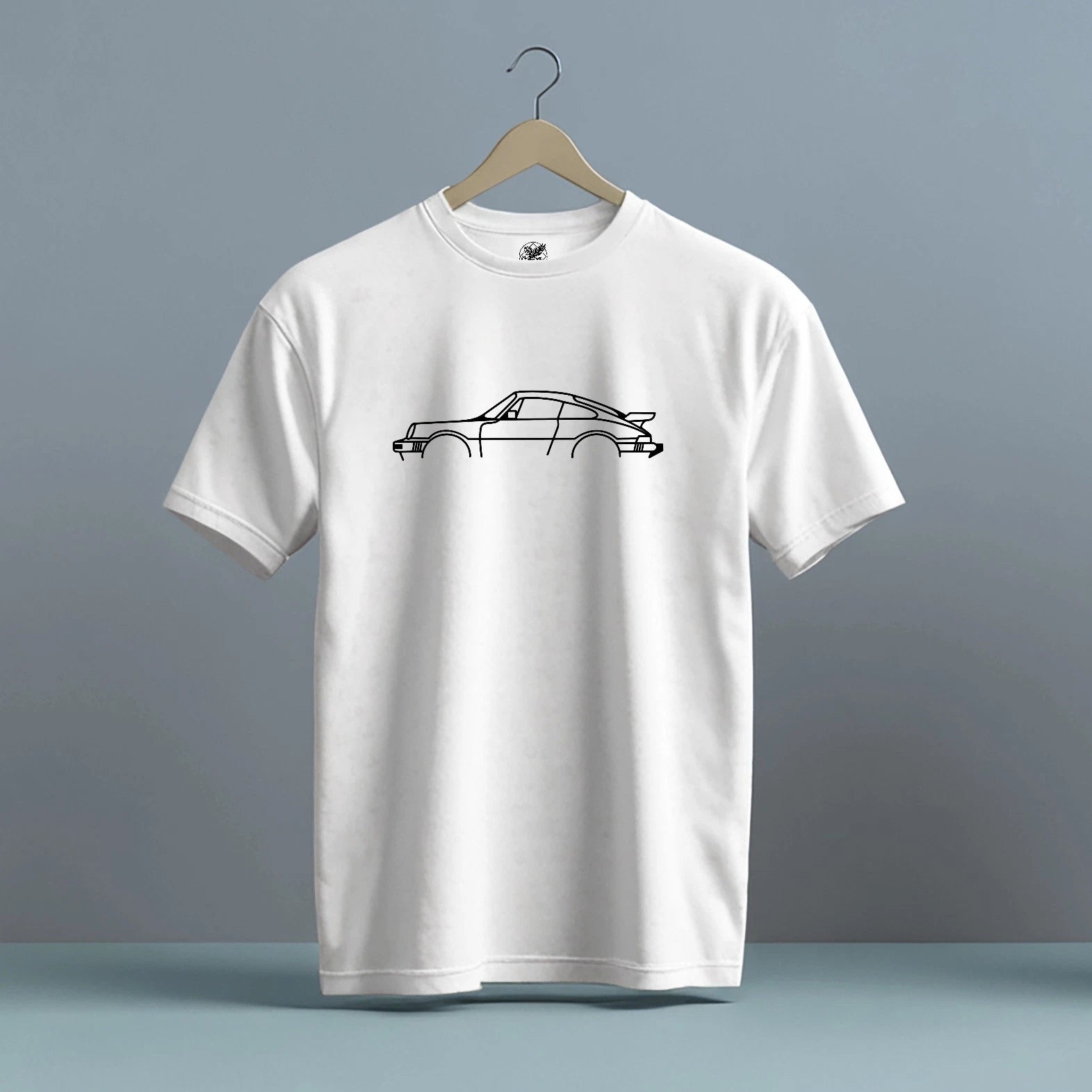 CLASSIC PORSCHE OUTLINE DESIGN HIGH QUALITY HEAVY COTTON T-SHIRT (UNISEX)