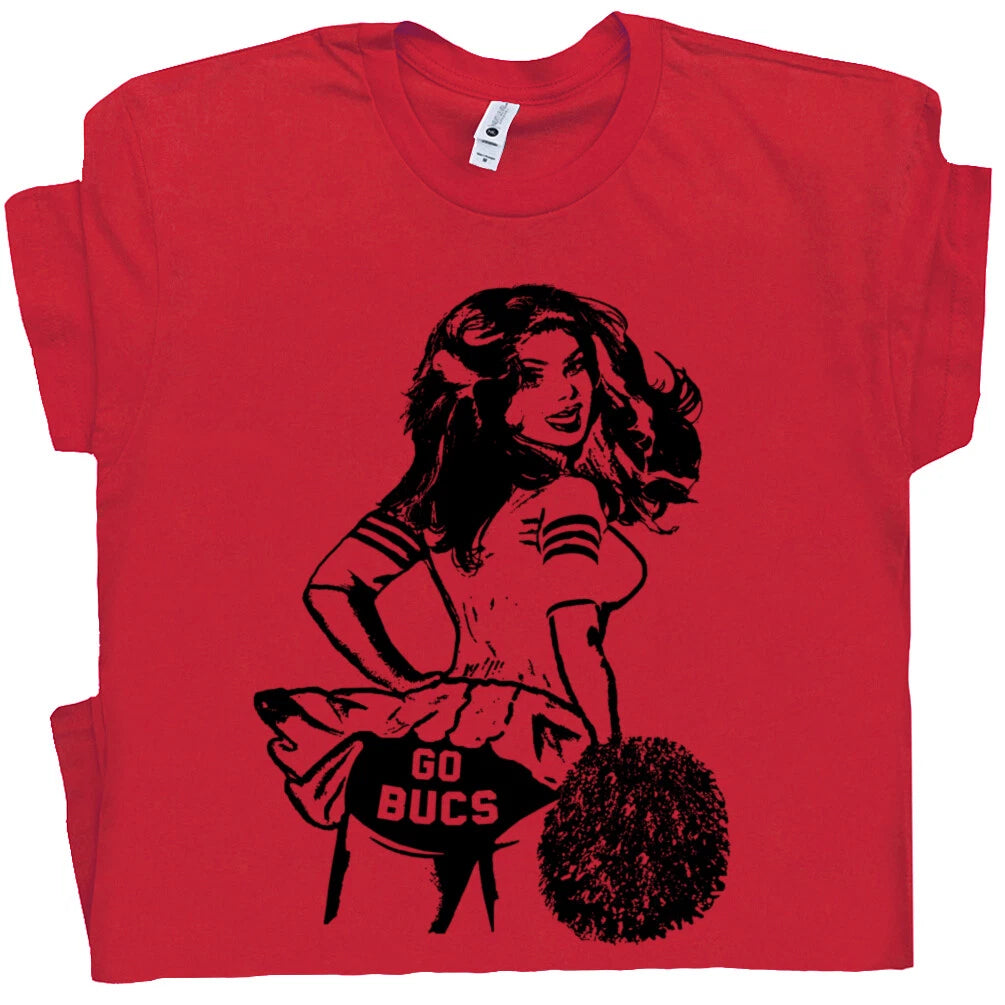 Go Bucs T Shirt Vintage Buccaneers Shirt Football Cheerleader Retro Throwback T