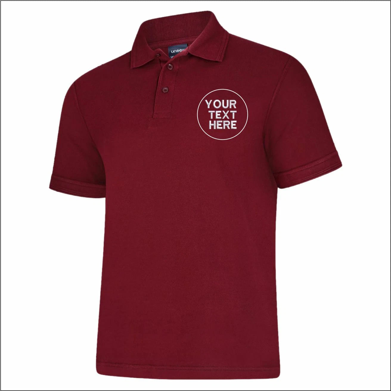 Personalised Uneek UC108 Deluxe Poloshirt Custom Workwear Embroidered Polo Shirt