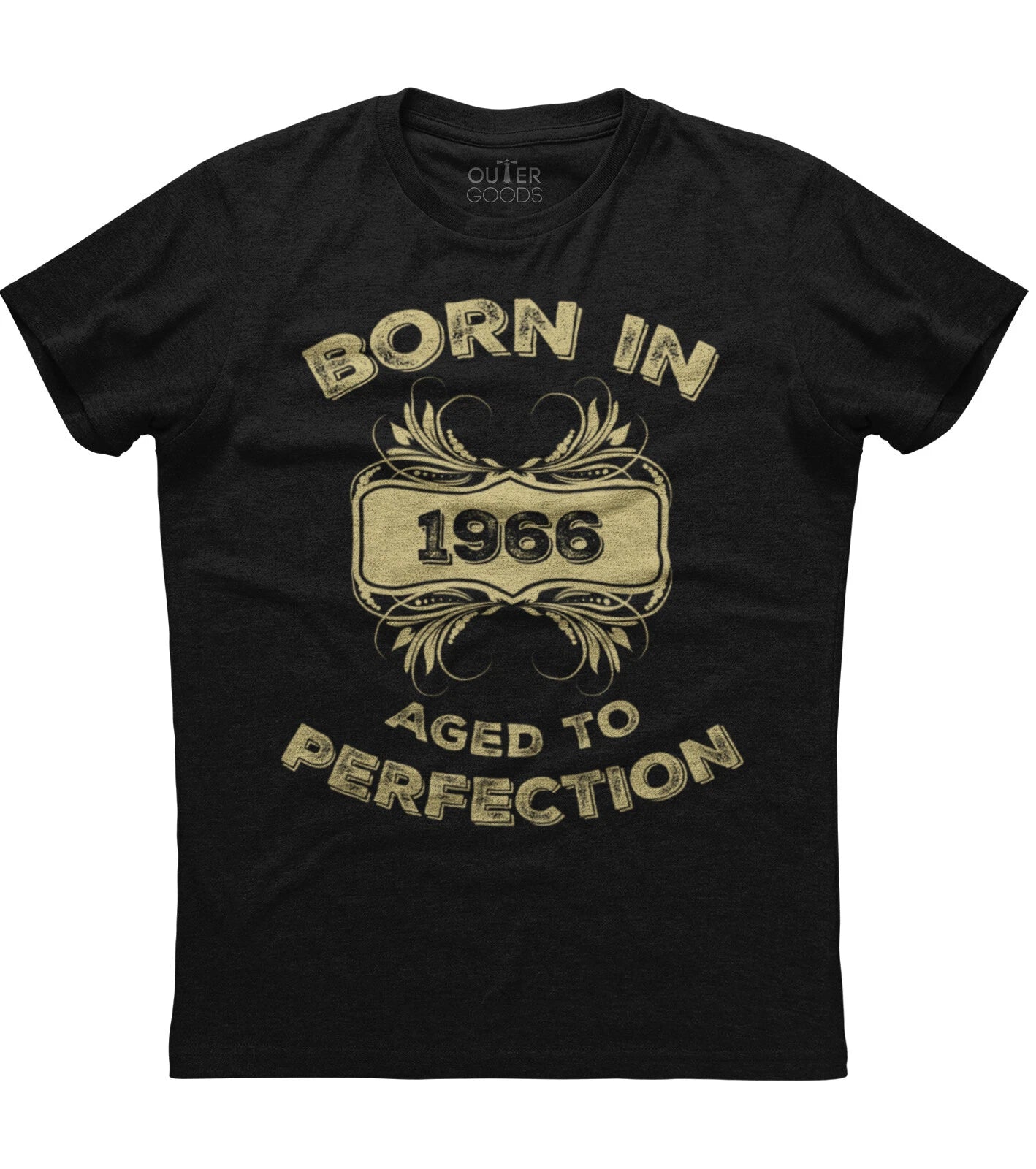 Born In 1966 Aged To Perfection Mens Short Sleeve New Cotton Black T-shirt