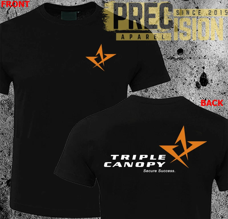 new Blackwater Triple Canopy Academi Military Black Tshirt S to 3XL