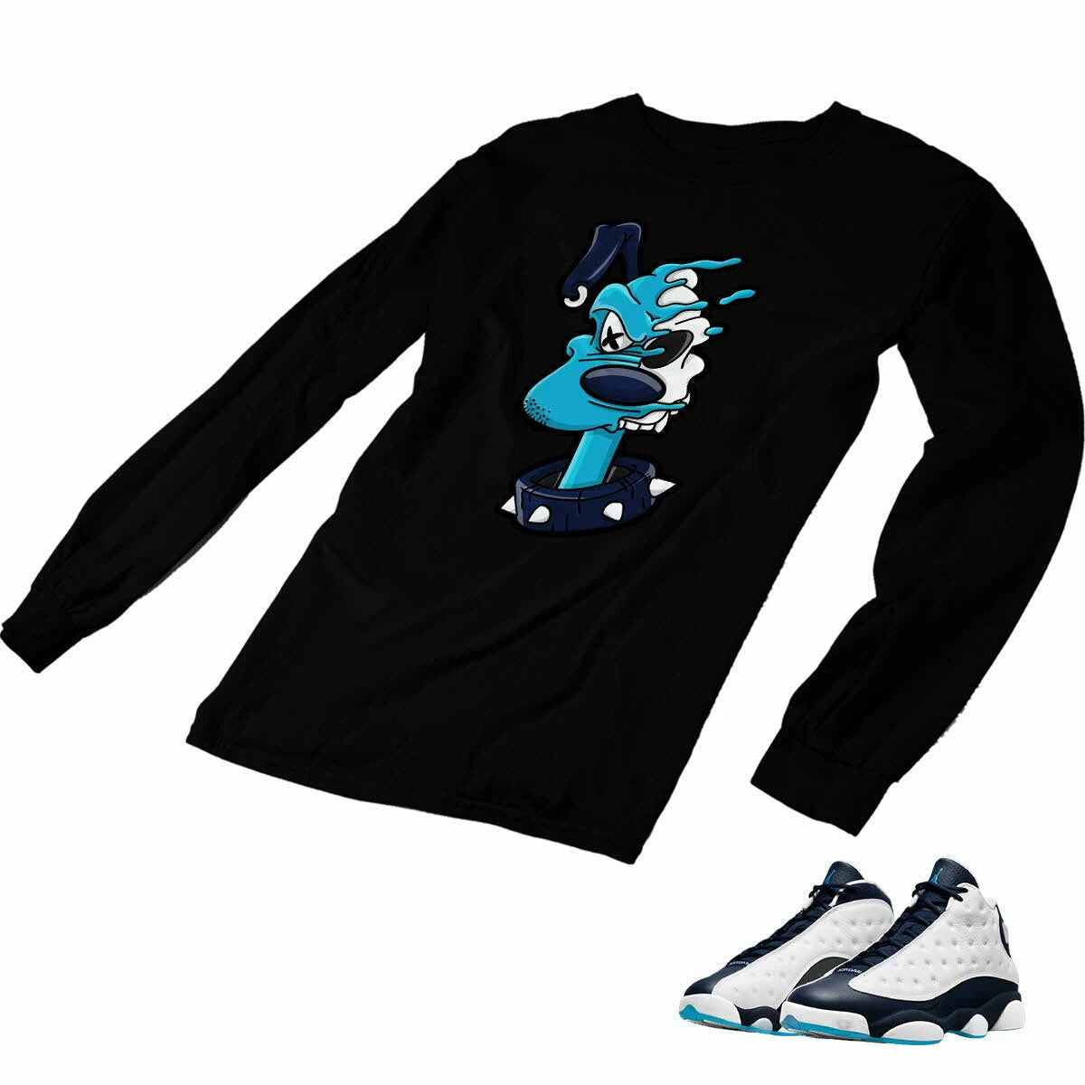 Jordan 13 Obsidian Powder Blue Custom Designed T shirt / hoodie JD 13-23-14