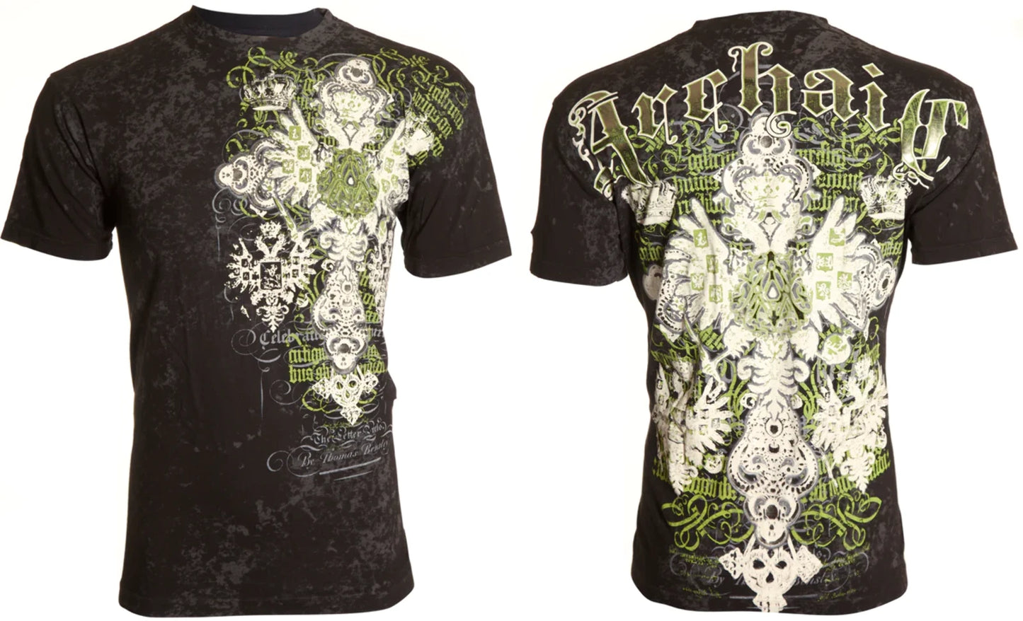 Archaic by Affliction Men's T-Shirt Evesham Wings Cross Biker