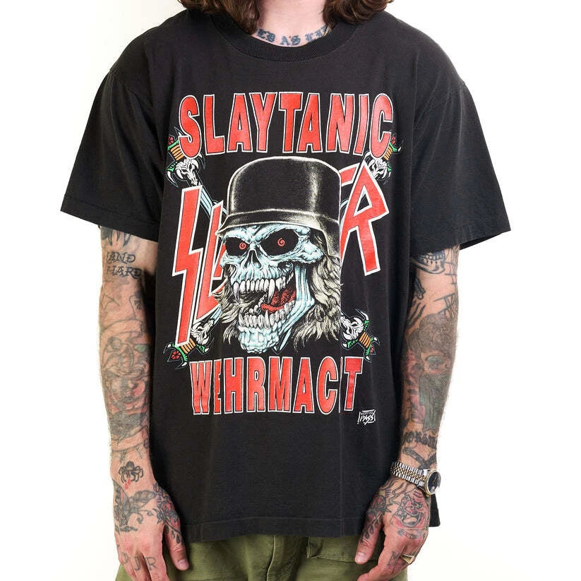 Vintage 90’s Slayer Slaytanic Wehrmacht 1989 2 sided T-shirt