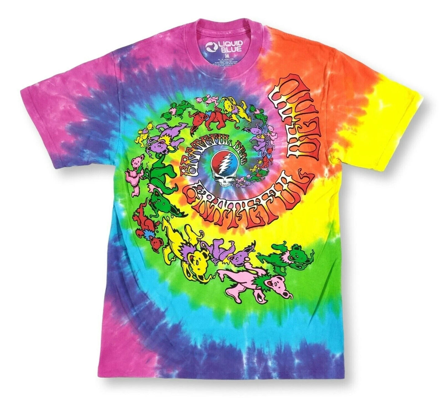 Grateful Dead Shirt Mens 2XL Spiral Trippy Bears TIE DYE Unique T-Shirt Tee Gift