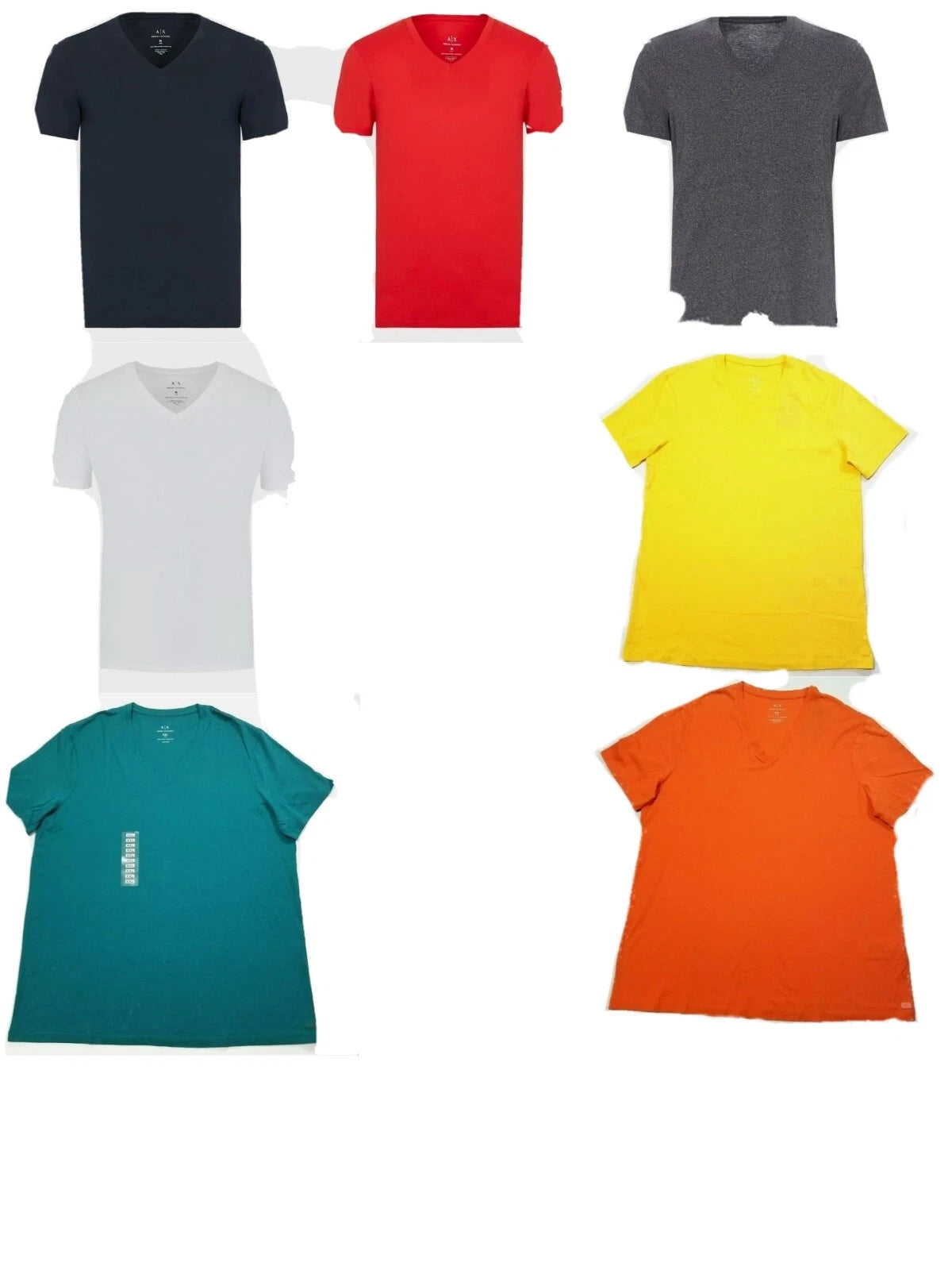Armani Exchange Men's T-shirt Short-Sleeve V-neck Slim Fit Pima Cotton Tee
