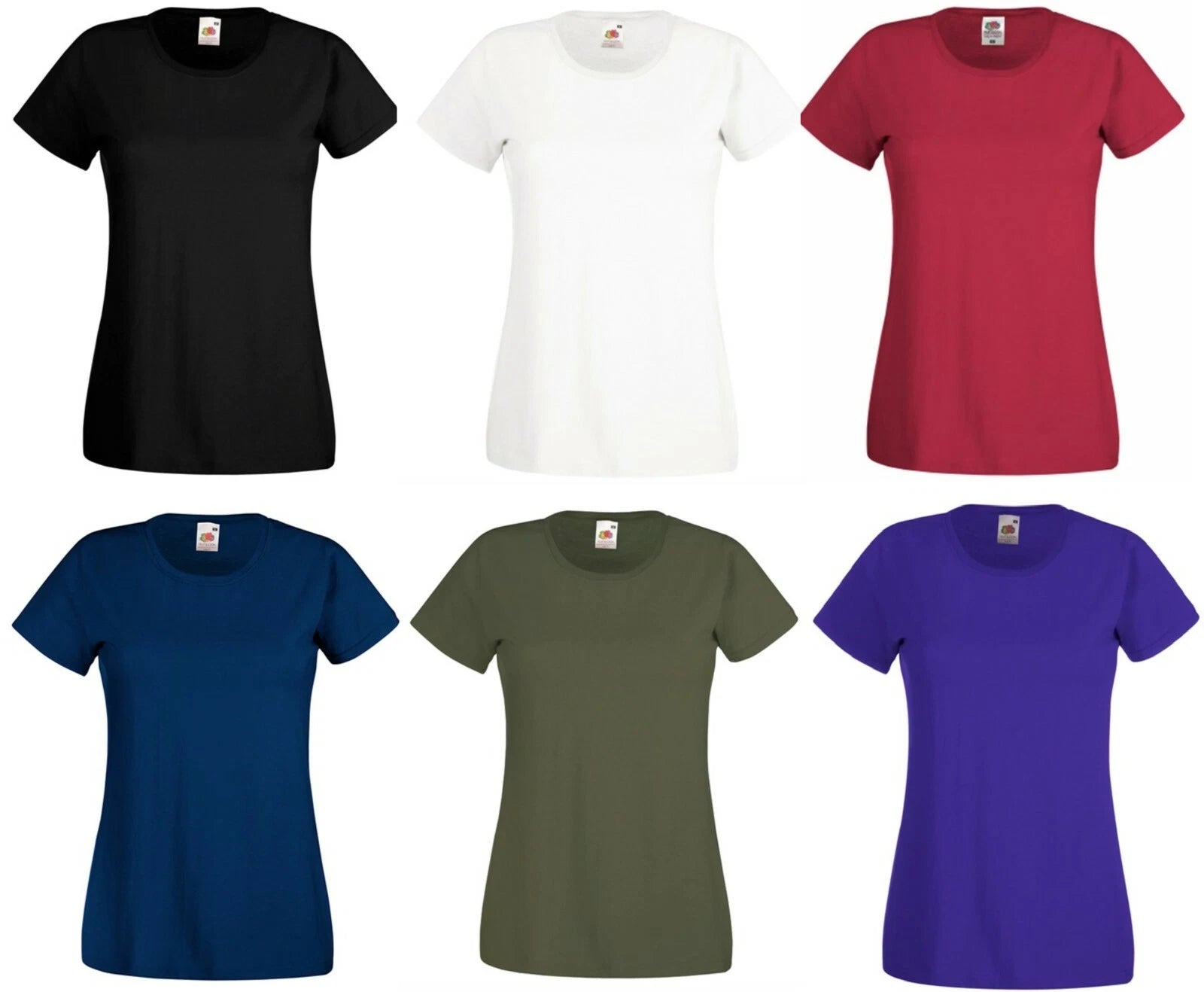 Womens Ladies T-shirt Soft Style Plain Crew Neck T-Shirt Cotton Tee Cotton Top p