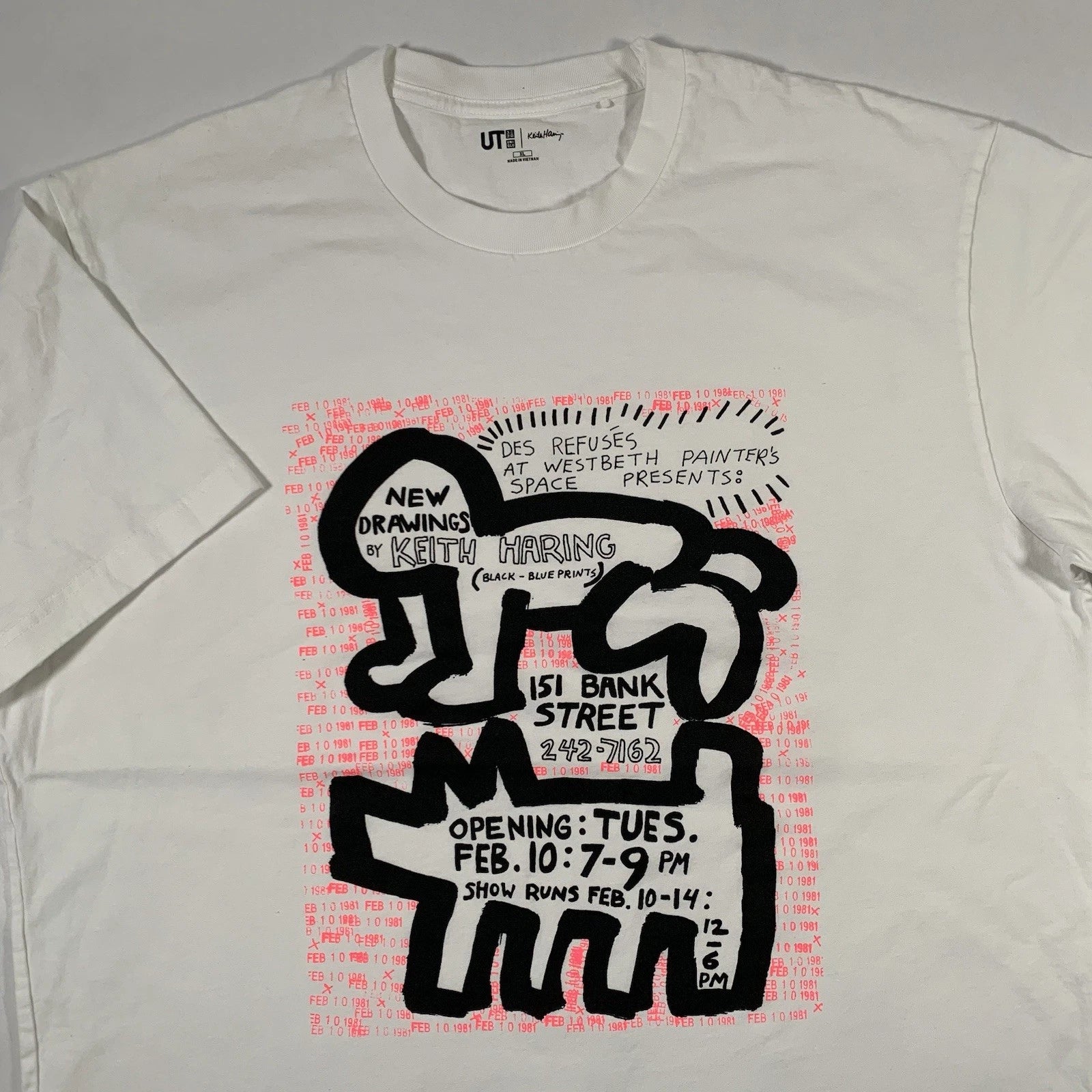 Uniqlo UT Keith Haring x SPRZ NY Pop Art T-Shirt Mens XL X-Large Baby BatDog