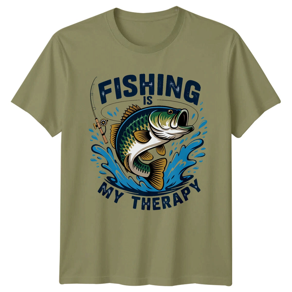 Fishing Is My Therapy Fishing Hobbies Mens T-Shirt Fisherman Gift
