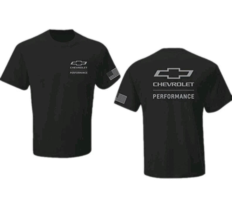 NEW CHEVY PERFORMANCE USA FLAG BLACK  SHORT SLEEVE MENS COTTON TEE SHIRT D7893