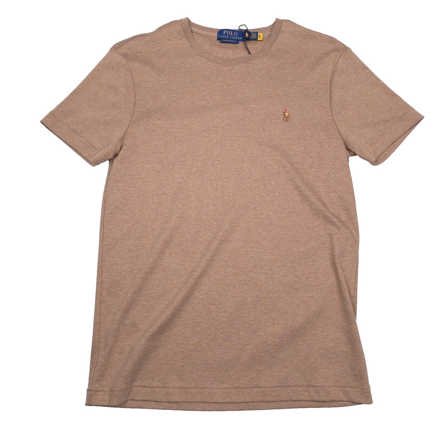 Polo Ralph Lauren Soft Cotton T-Shirt Mens Small Custom Slim Beige Cloud Heather