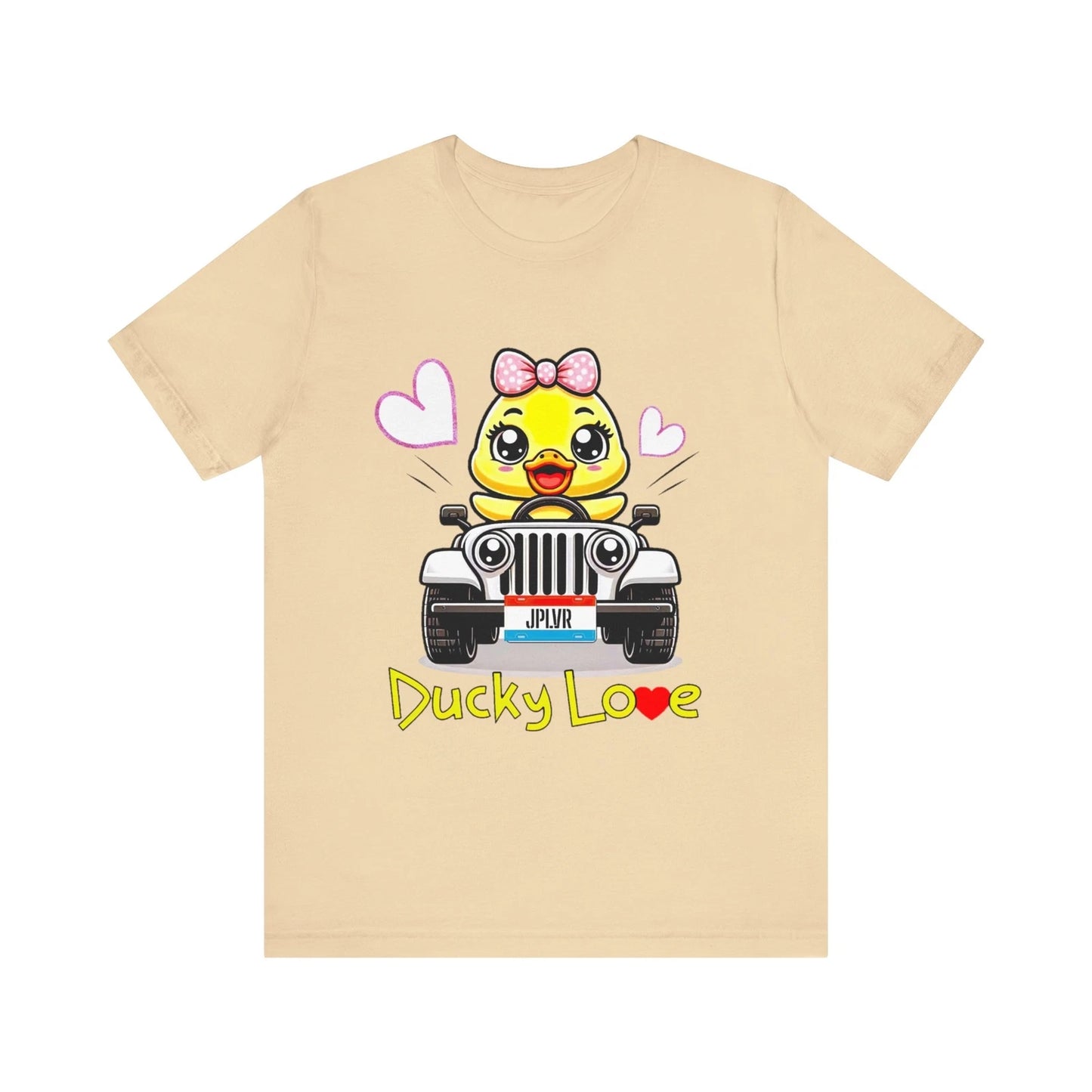 Unisex T-Shirt Jersey Short Sleeve Tee Ducky, lover, love, Jeep, hearts