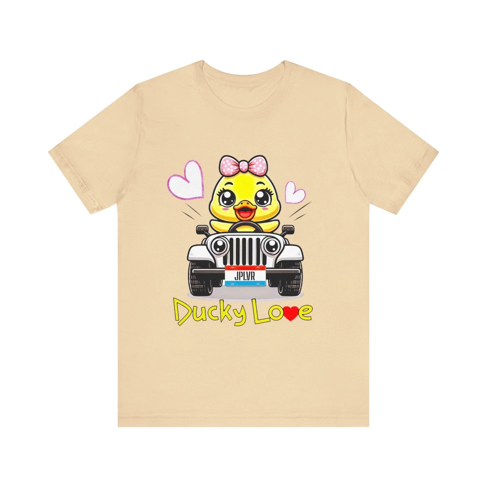 Unisex T-Shirt Jersey Short Sleeve Tee Ducky, lover, love, Jeep, hearts