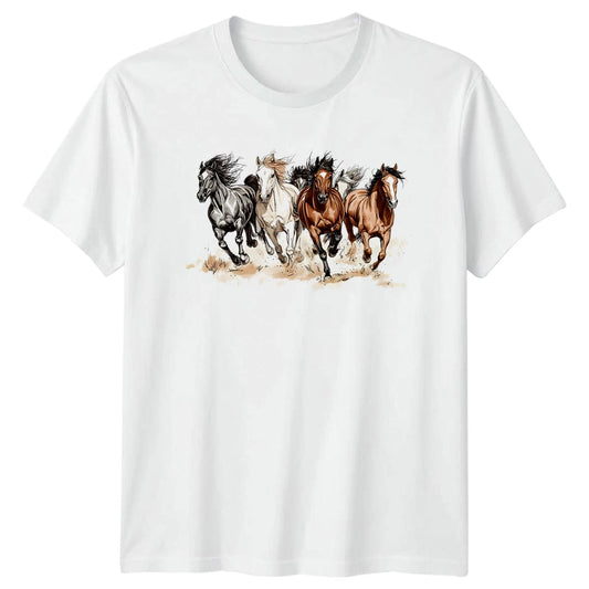 Five Running Wild Horses Majestic T-Shirt Horse Lover Western Equestrian