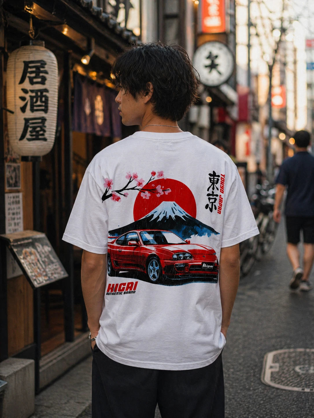 Tokyo Japan Graphic T-Shirt XXL White JDM Car Sakura Mount Fuji Ikigai Heavy Tee