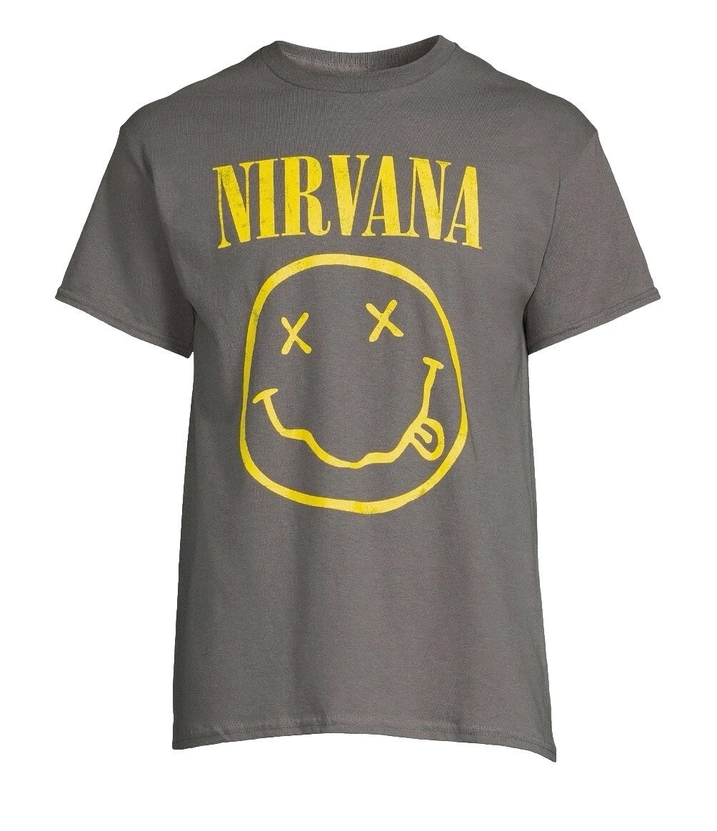 NWT Nirvana Smile Face Gray T Shirt Adult 3XL