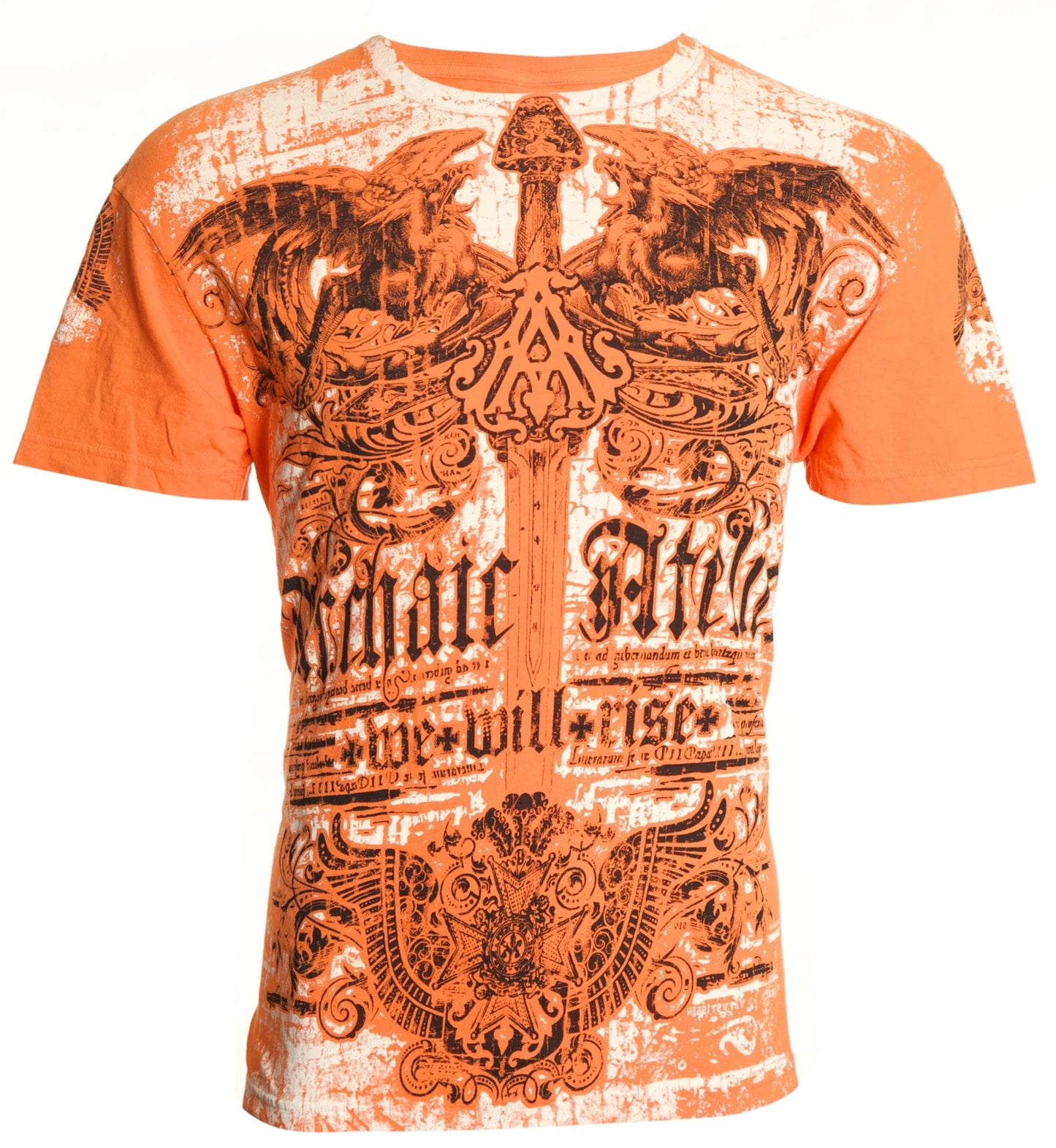 Archaic by Affliction Men's T-Shirt Parallel Wings Cross Biker