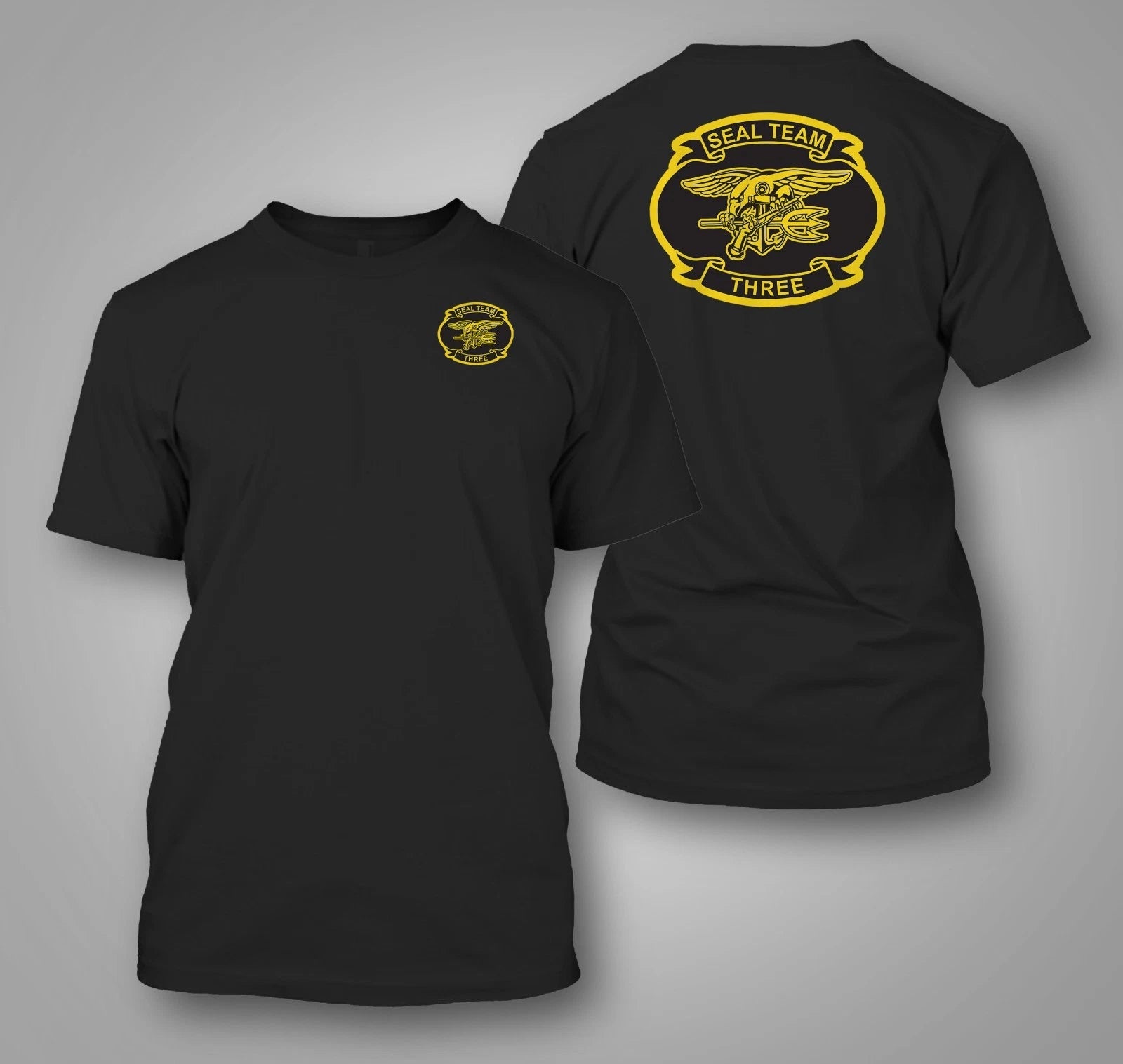 U.S. Navy SEAL Team 3 Naval Special - Custom front and back t-shirt tee