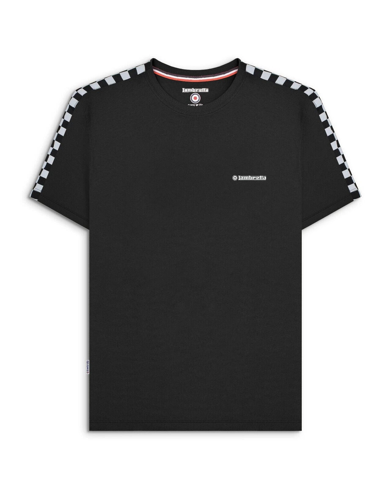 Mens Lambretta Two Tone Taped Casual Mod Ska Casual T-Shirts Sizes M to 4XL