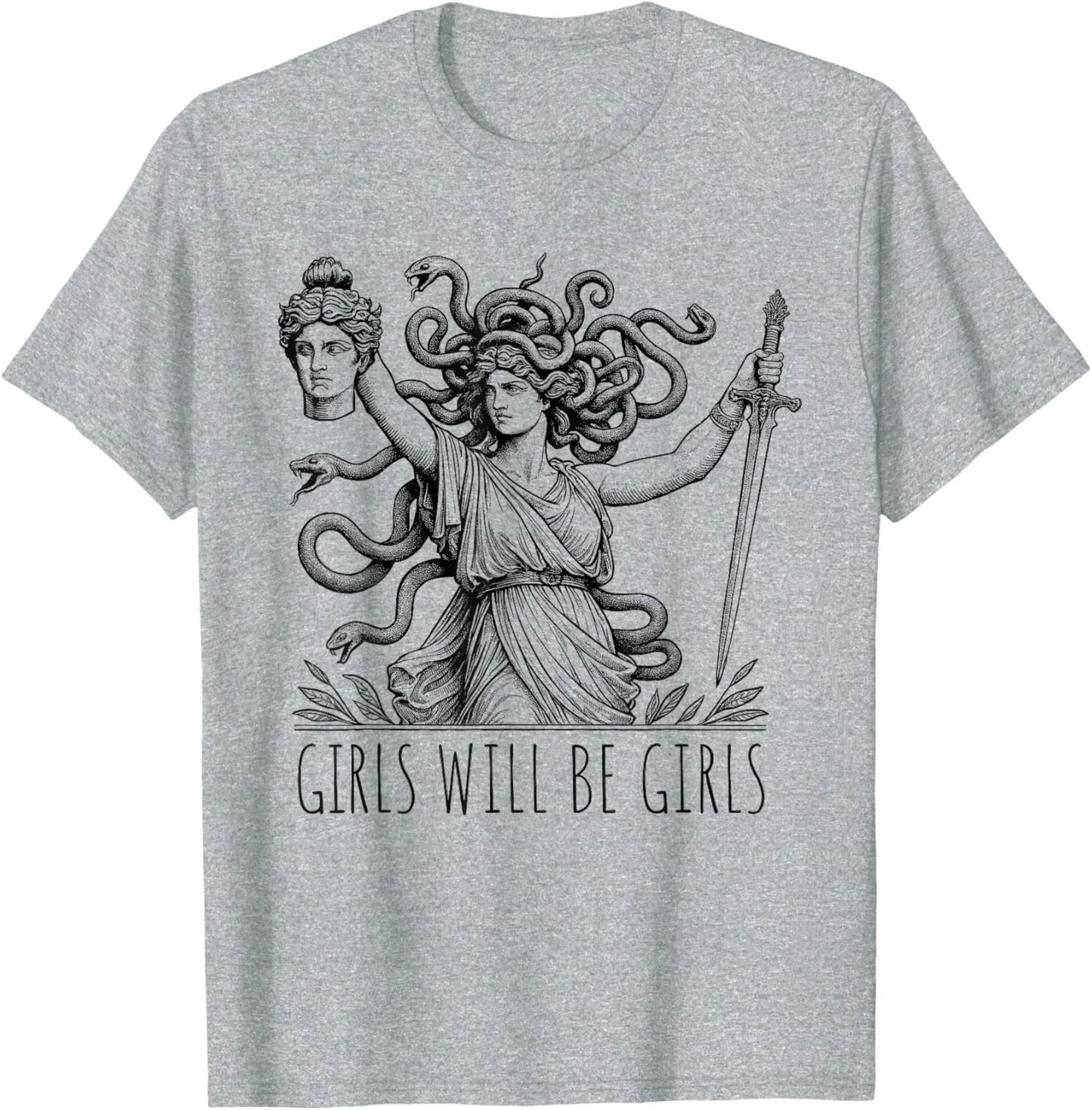 Retro Vintage Girl Will Be Girls Medusa Feminist Unisex T-Shirt
