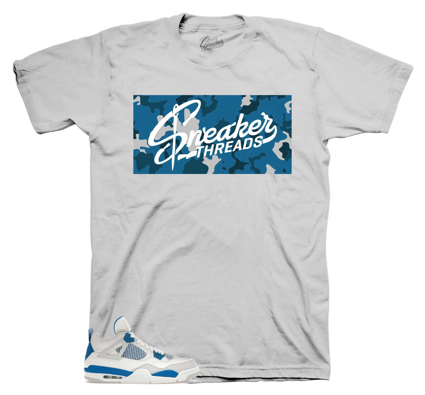 Sneaker Tees Match Jordan 4 Industrial Blue Shoes Military - ST Box Shirt