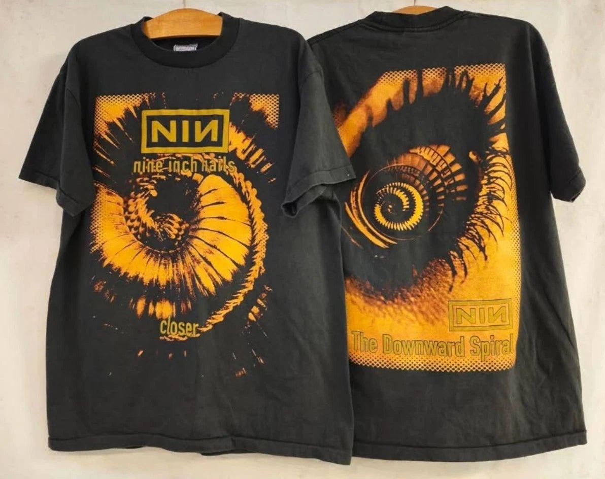 NINE INCH NAILS vtg 1994 CLOSER TO GOD DOWNWARD SPIRAL Shirt REPRINT PP2876