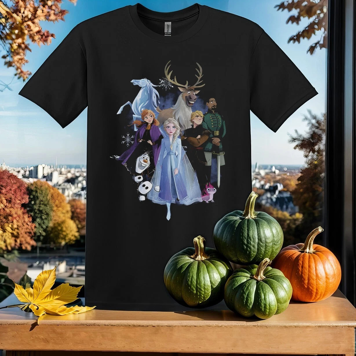 disney frozen 2 group shot walking T-shirt T shirt Men Women Unisex Tshirt SY371