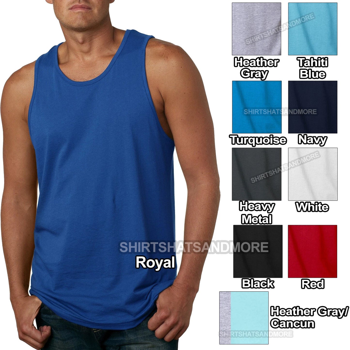 Mens Tank Top 100% PRESHRUNK Soft Ringspun Cotton Fine Jersey S M L, XL, 2XL NEW
