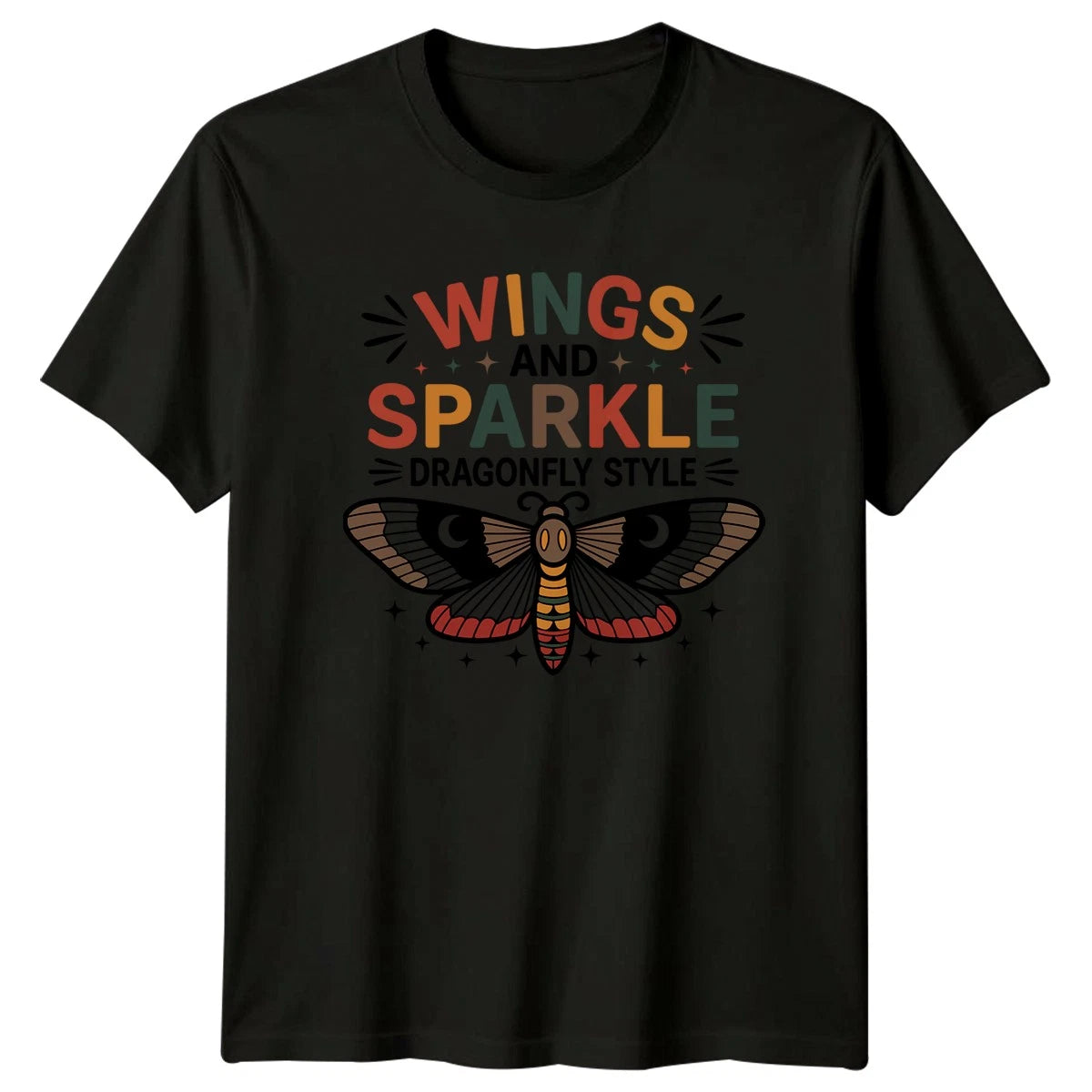 Wings And Sparkle Dragonfly Style Womens T-Shirt Boho Nature Birthday