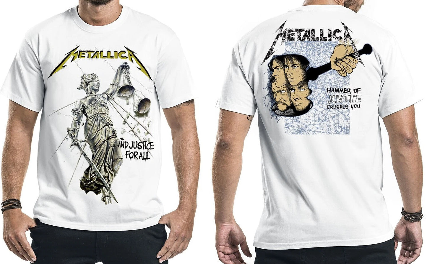 Metallica And Justice For All White Licensed PHD T-Shirt Free Delivery Shipping