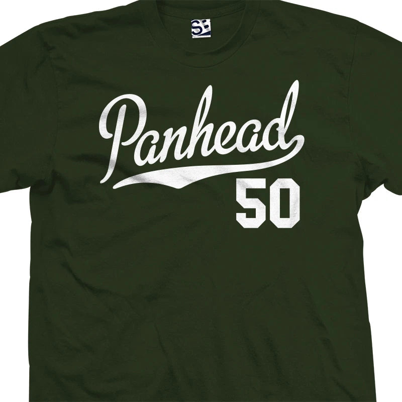 Panhead 50 Script T-Shirt | 1950 FLH Chopper Bobber Biker Motorcycle Jersey Tee
