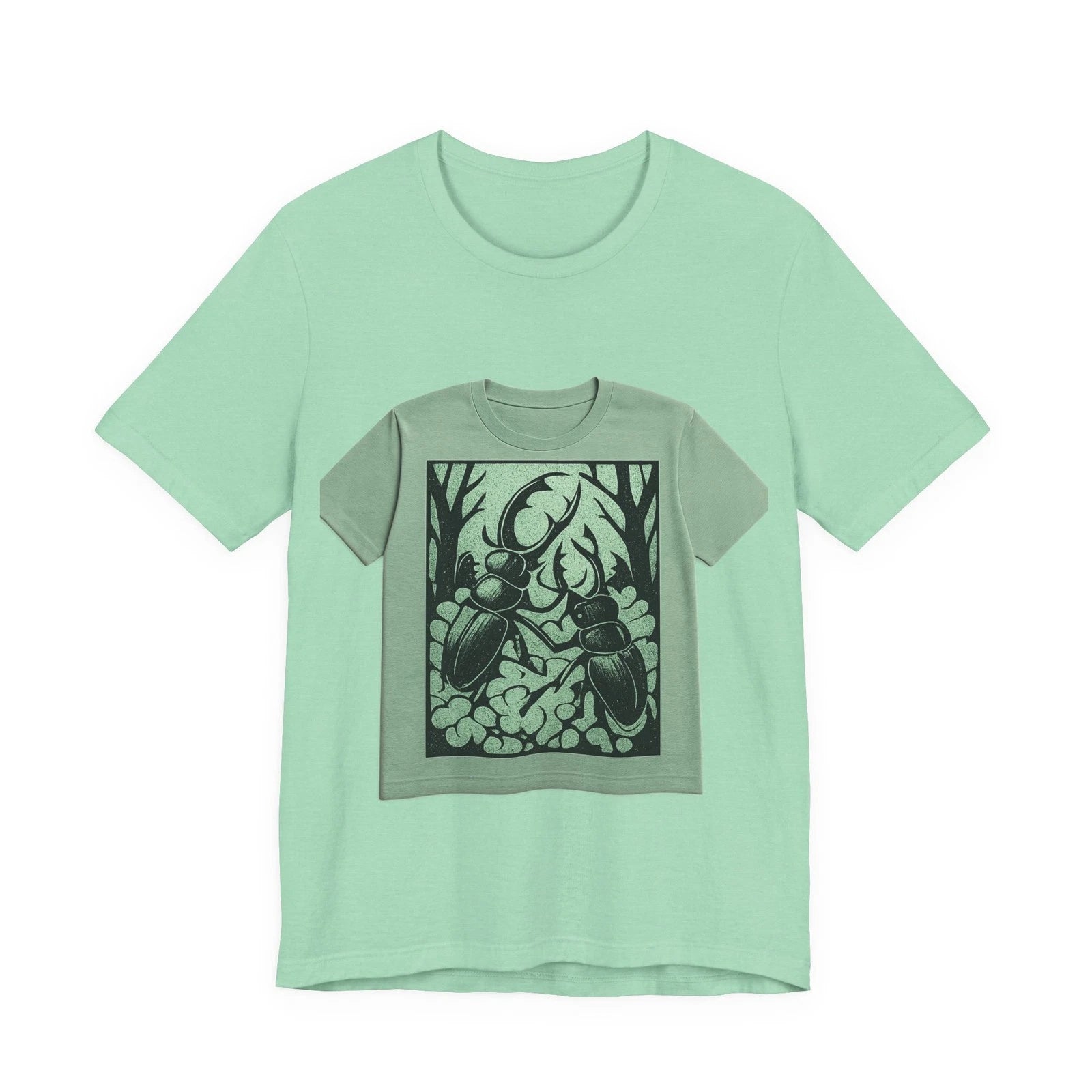 Stag Beetle Mint Collage Pop Art Tee